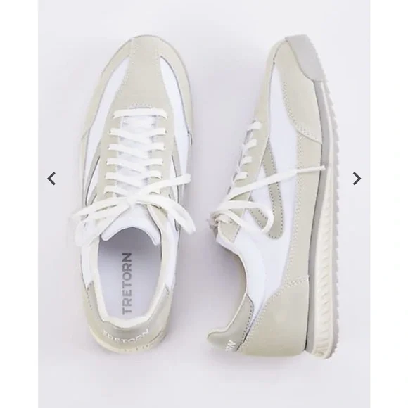 Tretorn Rawlins 2.0 White and Gray Sneakers Vintage Inspired Shoes Size 9.5 NEW - Picture 1 of 7